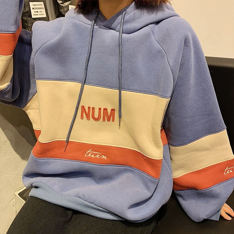 Colored Panel Letter Hoodie