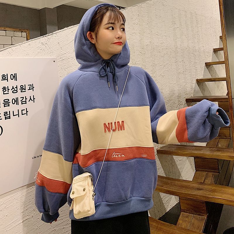 Colored Panel Letter Hoodie