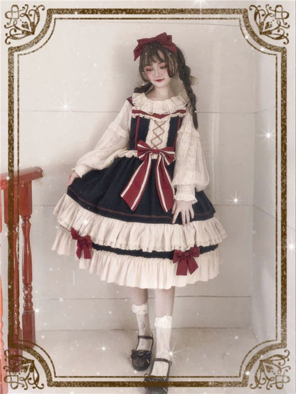 Lolita Bow Strappy A-line Dress / Blouse / Set