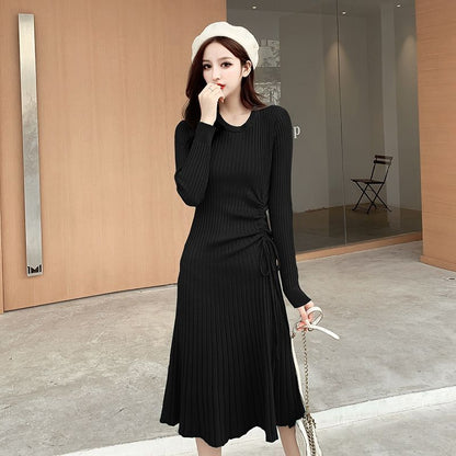 Long Sleeve Drawstring Knit A