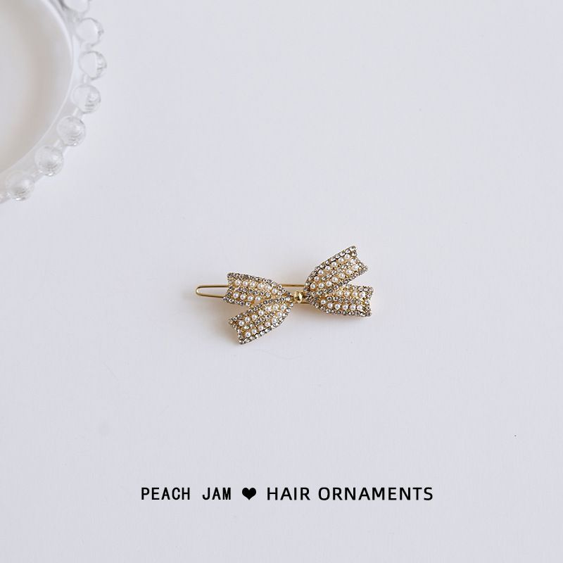 Faux Pearl Bow Hair Clip