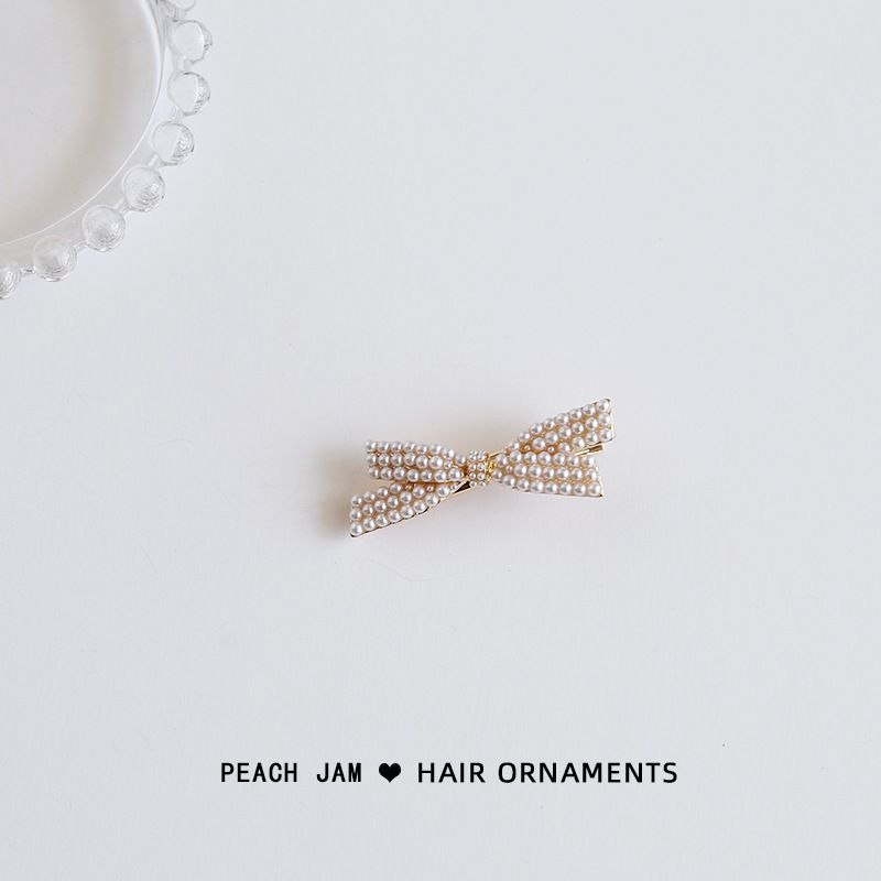 Faux Pearl Bow Hair Clip