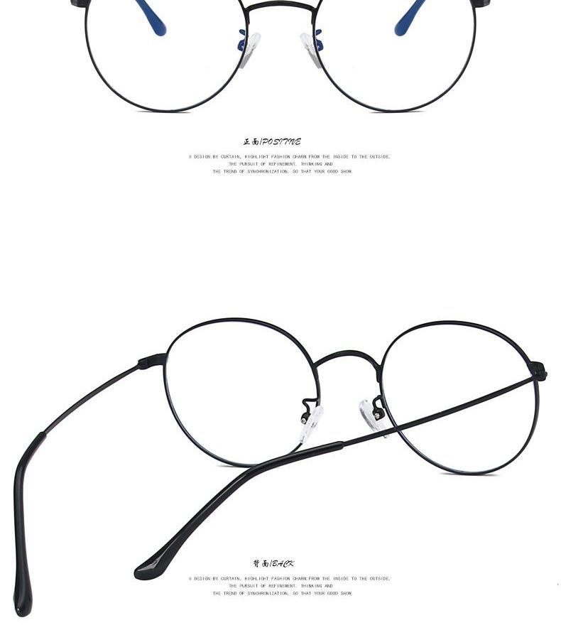 Frame Round Light-Blocking Blue Glasses
