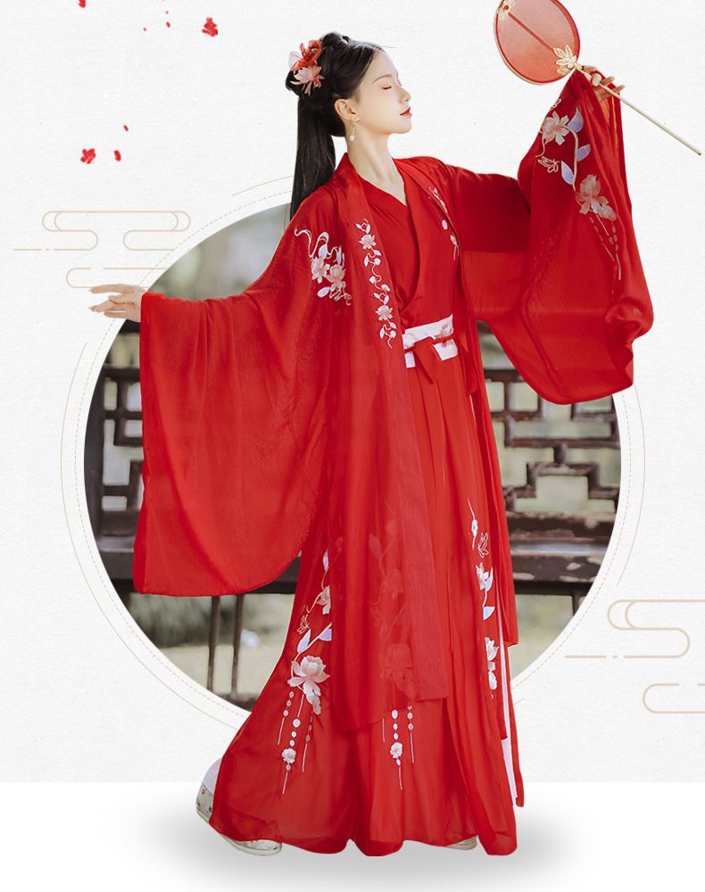 Hanfu Set Of 3 : Embroidered Long