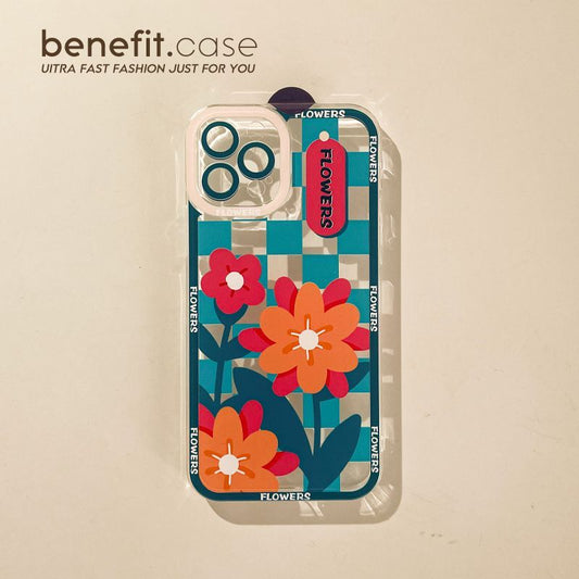 Flower Checker Transparent Phone Case