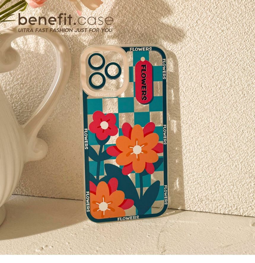 Flower Checker Transparent Phone Case