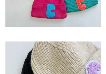 Lettering Applique Knit Beanie