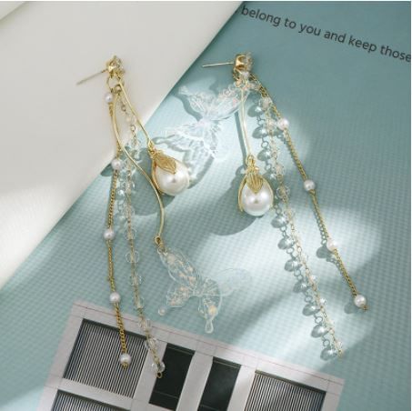 Faux Pearl Flower Drop Earring