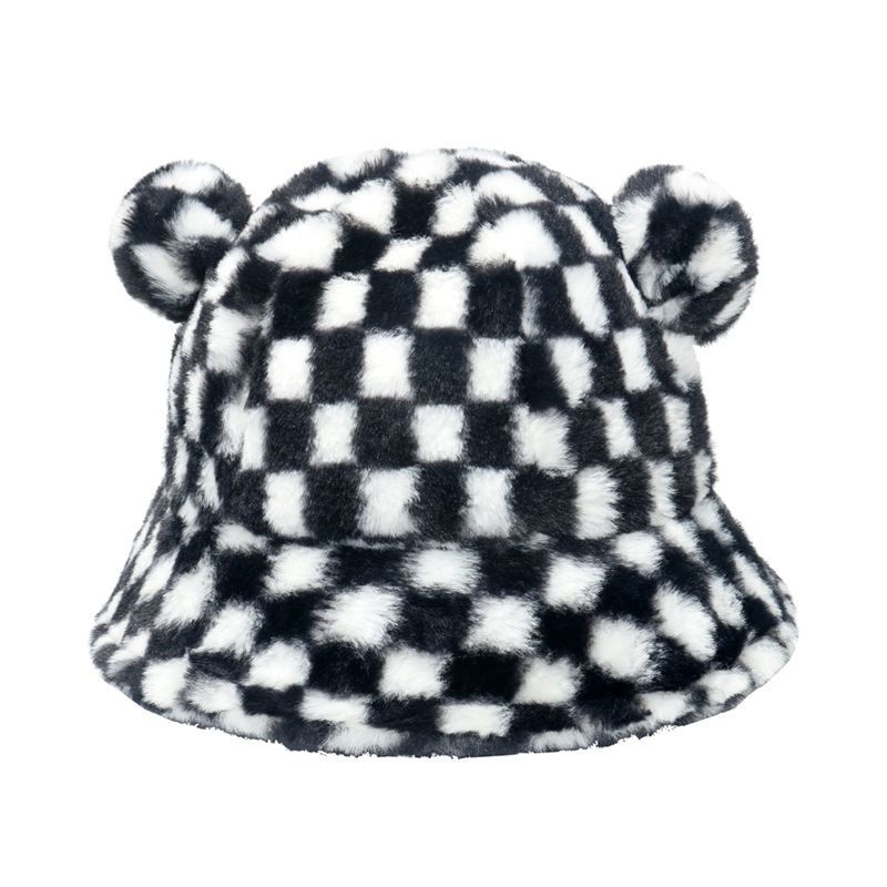 Bear Ear Faux Shearling Bucket Hat