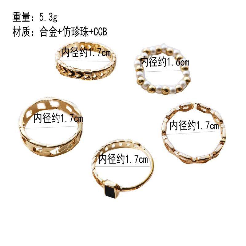/ of Alloy 5: designs) Set Ring (various Pearl Faux