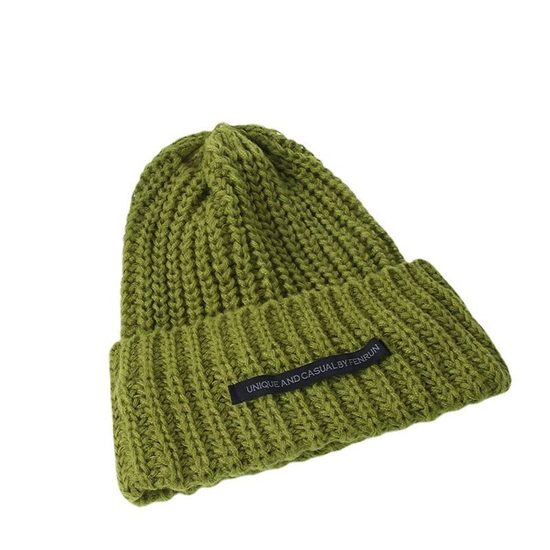 Lettering Applique Knit Beanie