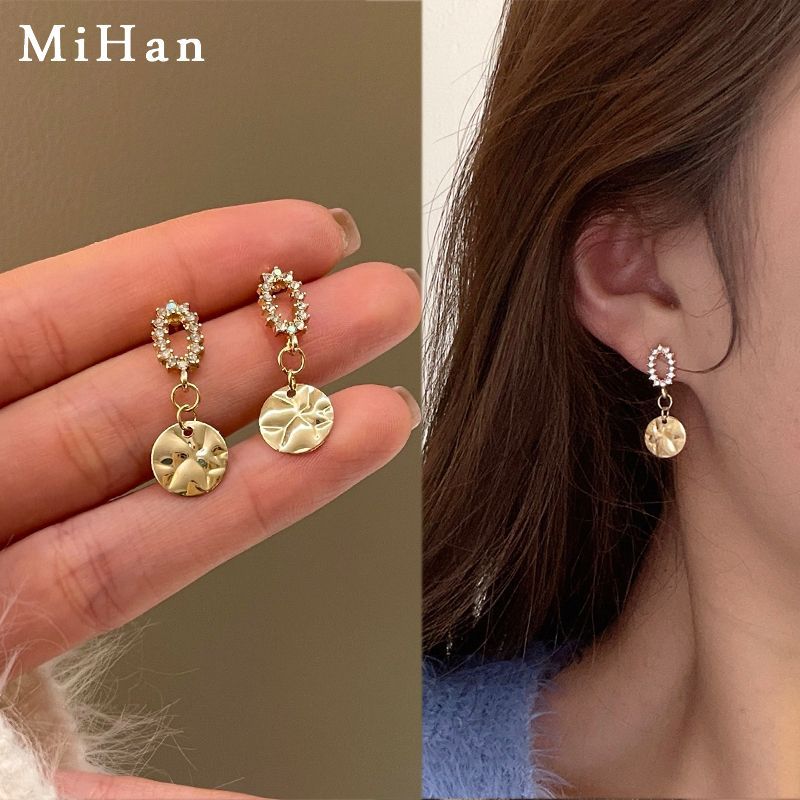 Earring / Rhinestone Drop Clip-On Floral