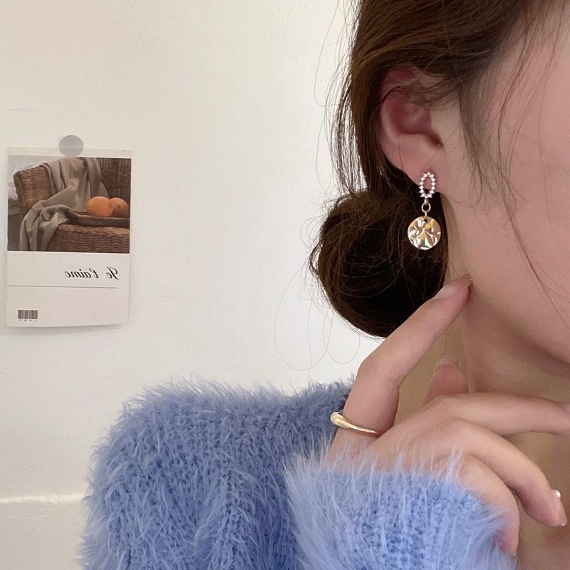 Earring / Rhinestone Drop Clip-On Floral