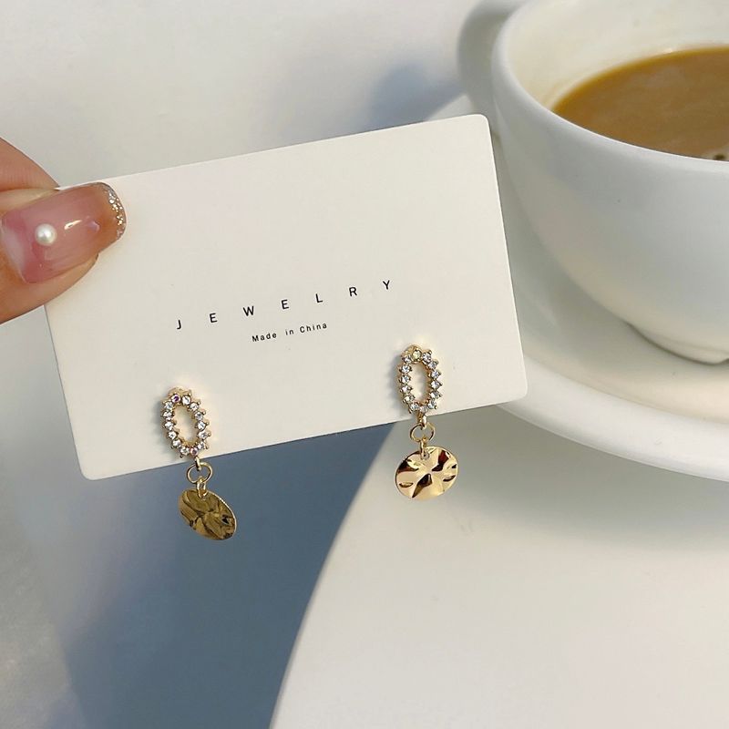 Earring / Rhinestone Drop Clip-On Floral