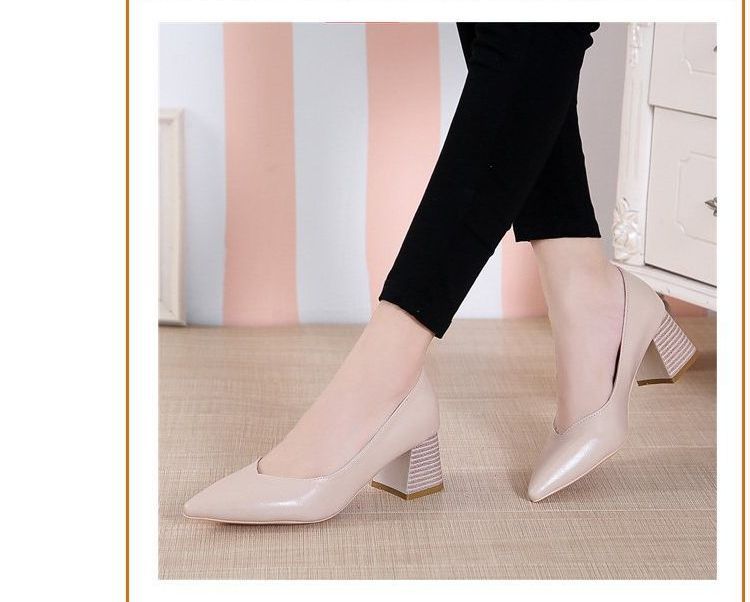 Pointy-Toe Pumps Chunky-Heel