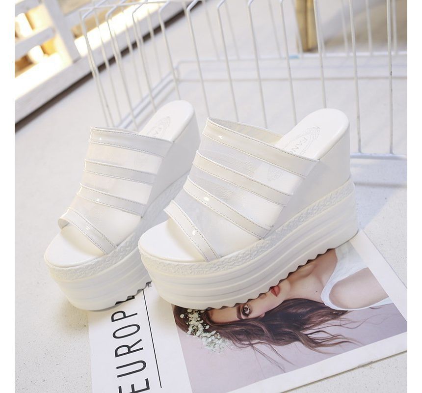 Slide Platform Wedge Sandals
