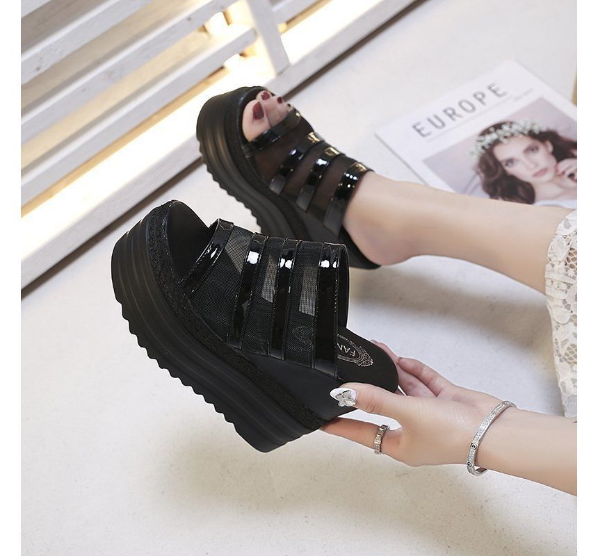 Slide Platform Wedge Sandals