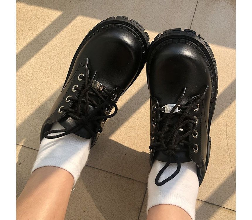 Shoes Lace-Up Platform