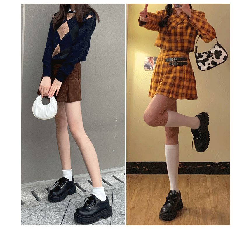 Shoes Lace-Up Platform