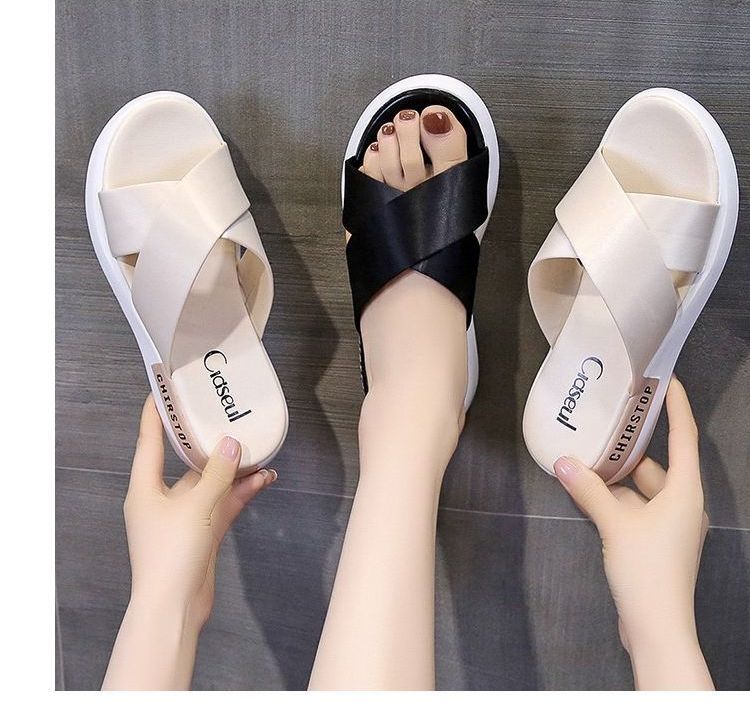 Sandals Crisscross Platform Slide