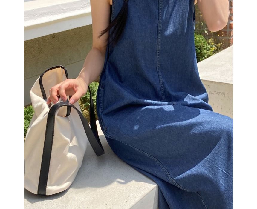 Sleeveless Denim Midi Dress