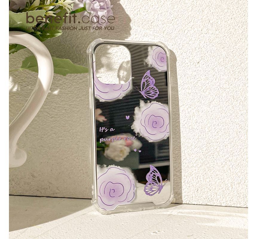 Flower Butterfly Mirrored Phone Case