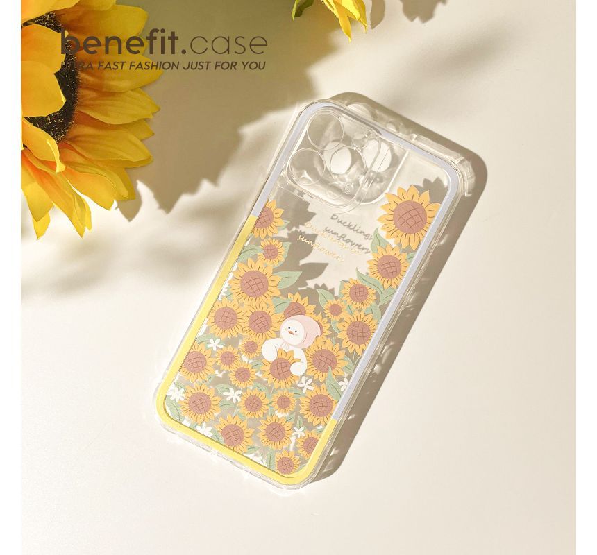Duck Sunflower Transparent Phone Case