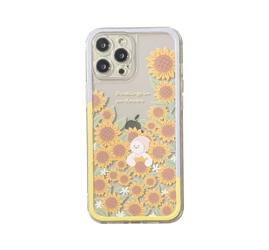 Duck Sunflower Transparent Phone Case