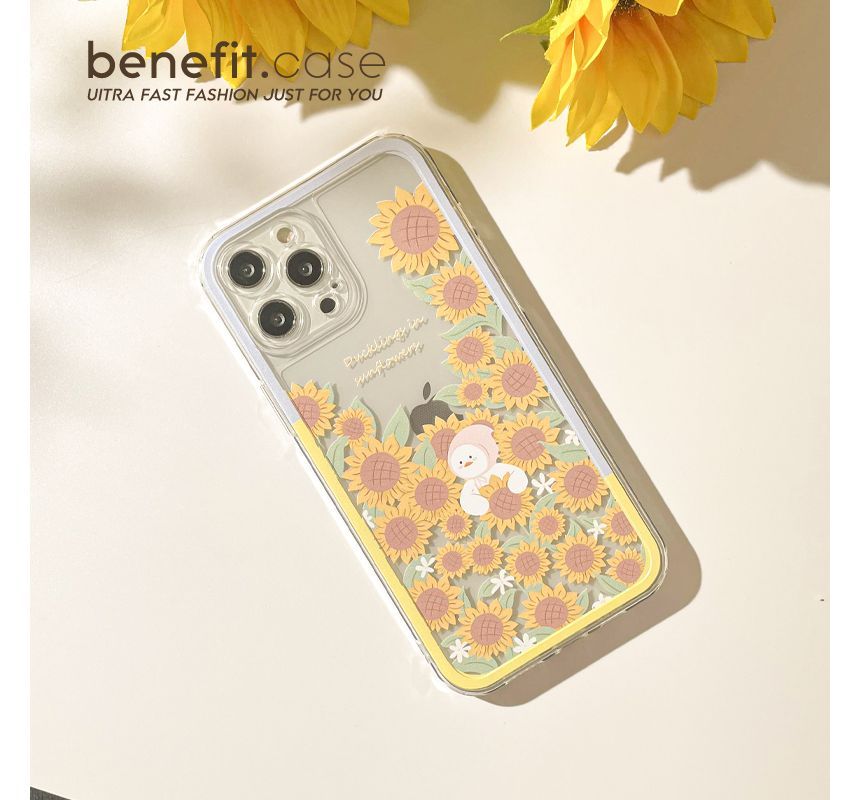 Duck Sunflower Transparent Phone Case