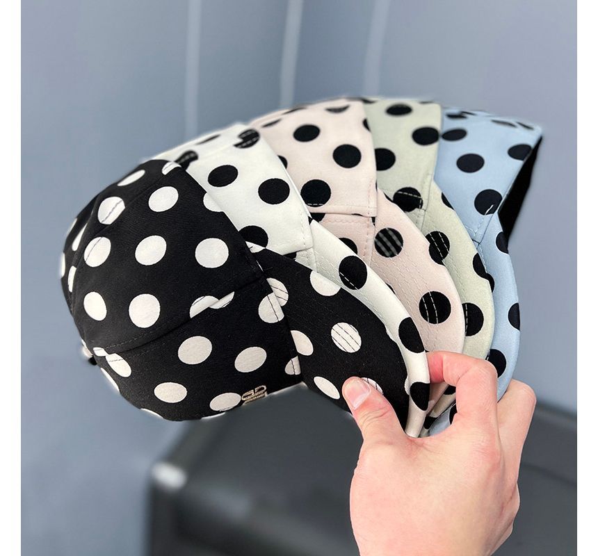 Embroidered Cap Lettering Baseball Polka Dot