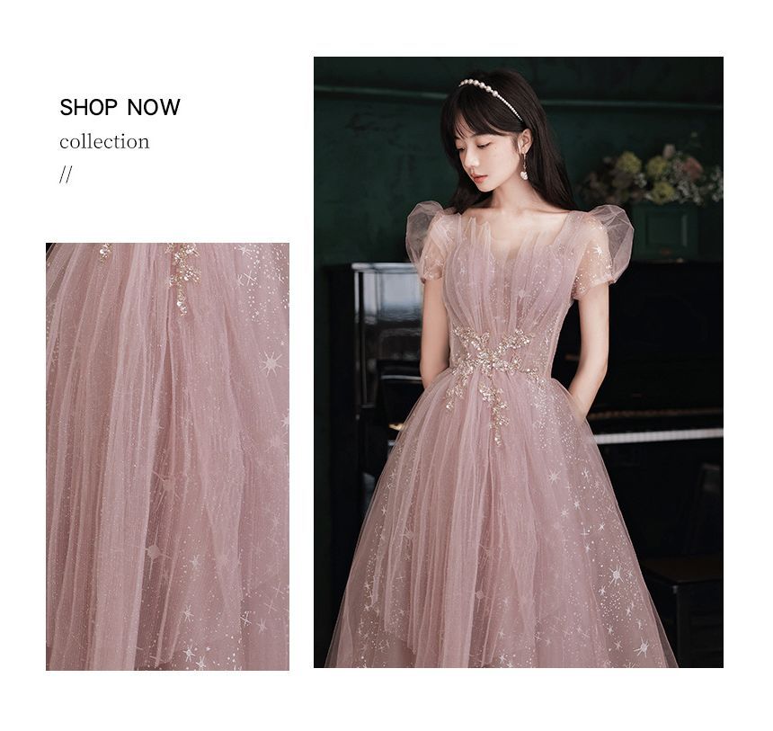 Prom Short-Sleeve Maxi (Various Embellished Dress Designs)