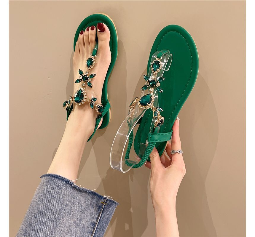 Embellished Thong Sandals
