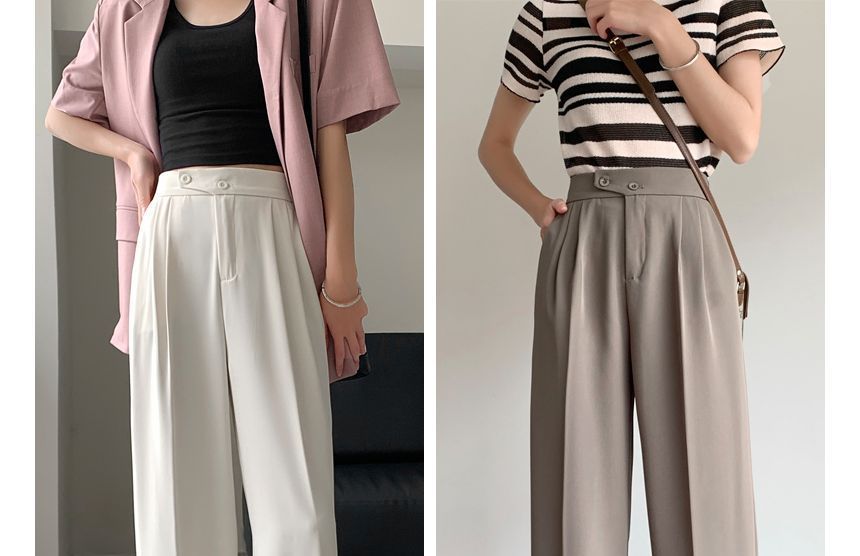 High-Waist Wide-Leg Dress Pants