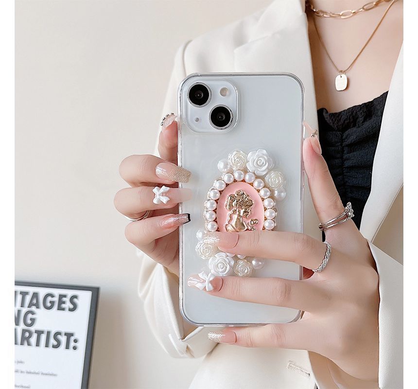 Faux Pearl Faux Pearl Transparent Phone Case