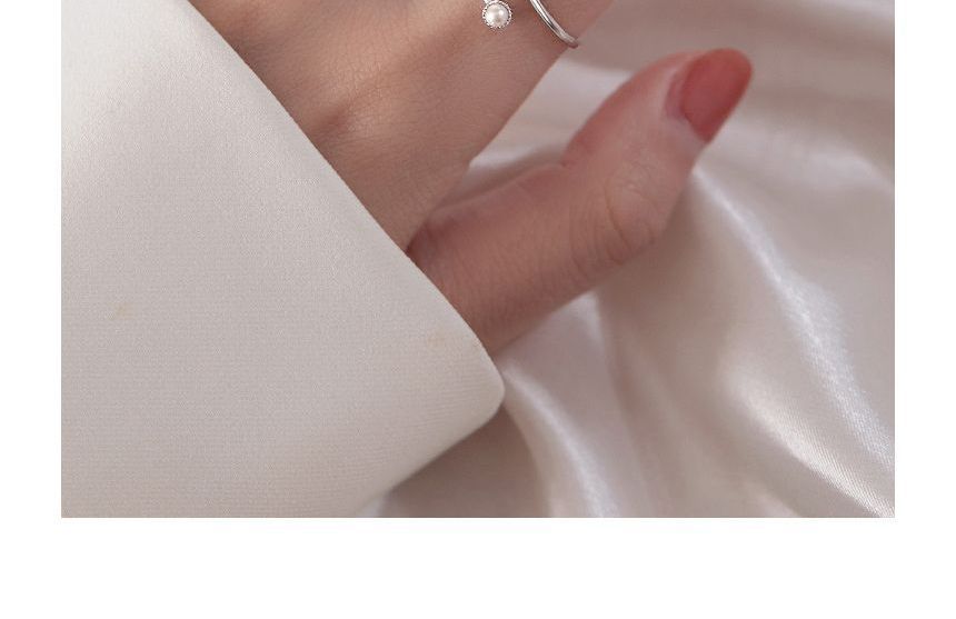 Faux Pearl Sterling Silver Open Ring