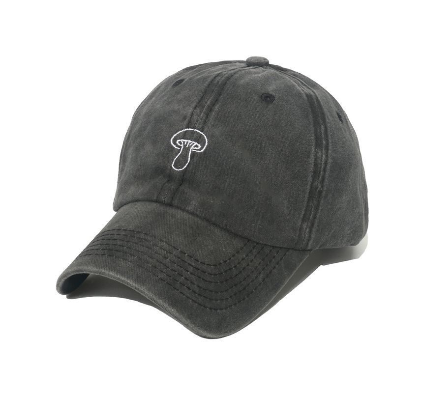 Denim Mushroom Hat Embroidered Bucket