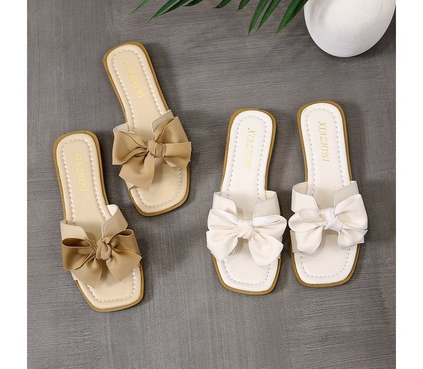 Accent Bow Sandals Slide