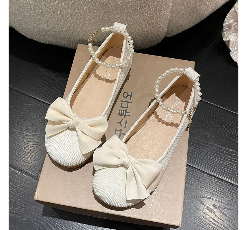 Pearl Flats Faux Bow