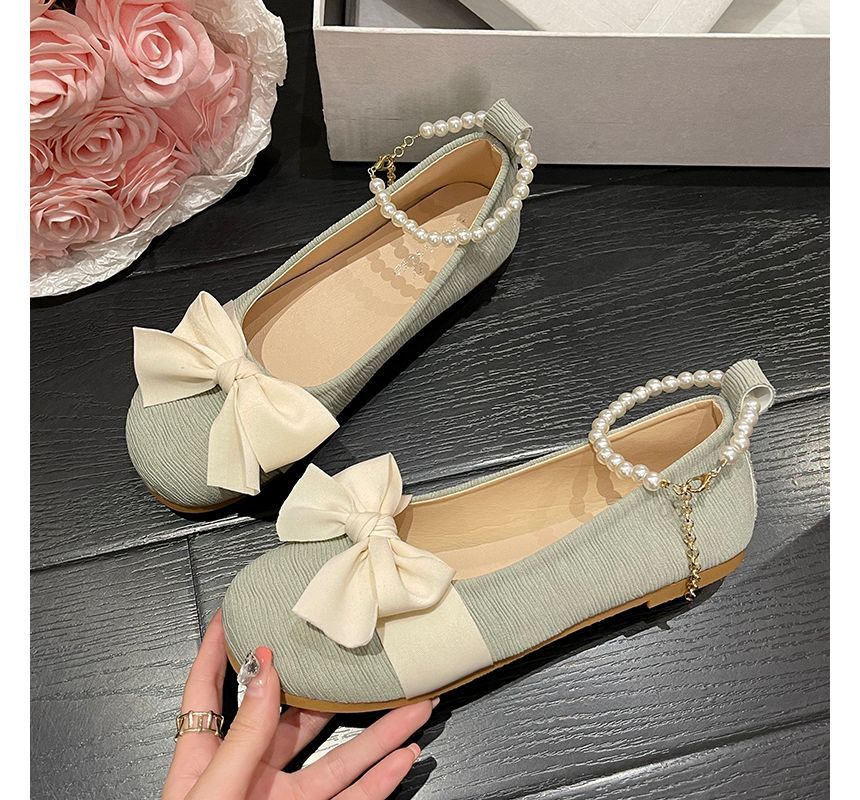 Pearl Flats Faux Bow
