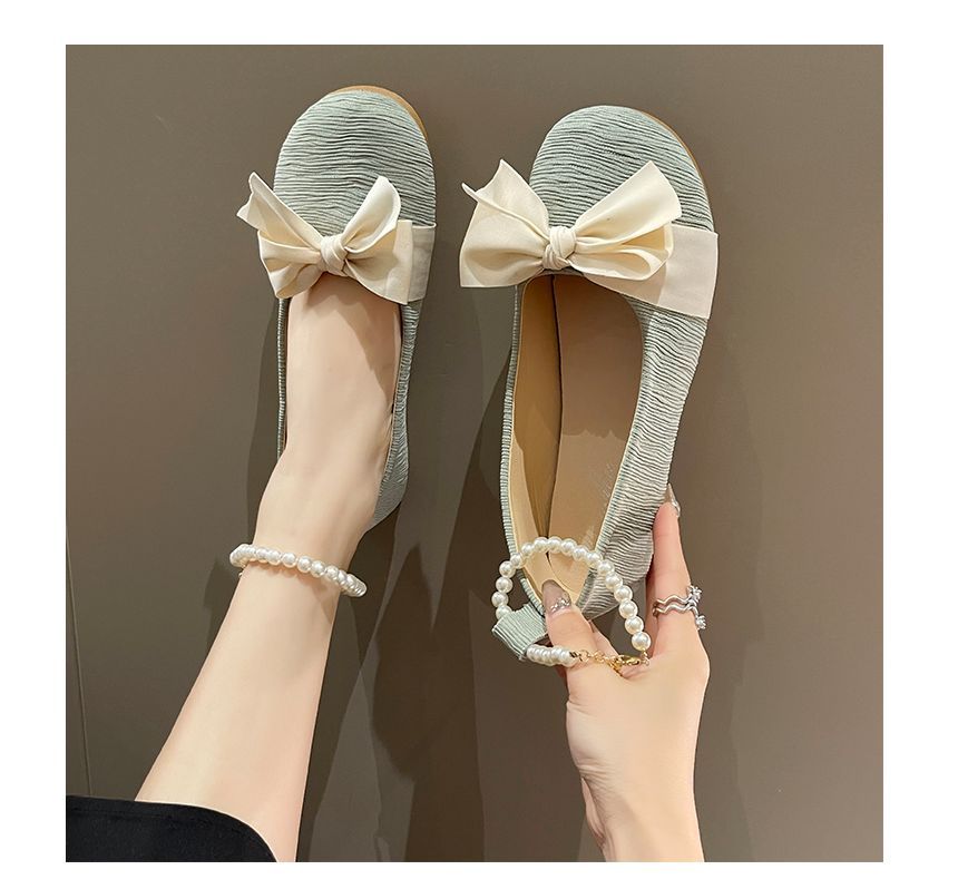 Pearl Flats Faux Bow
