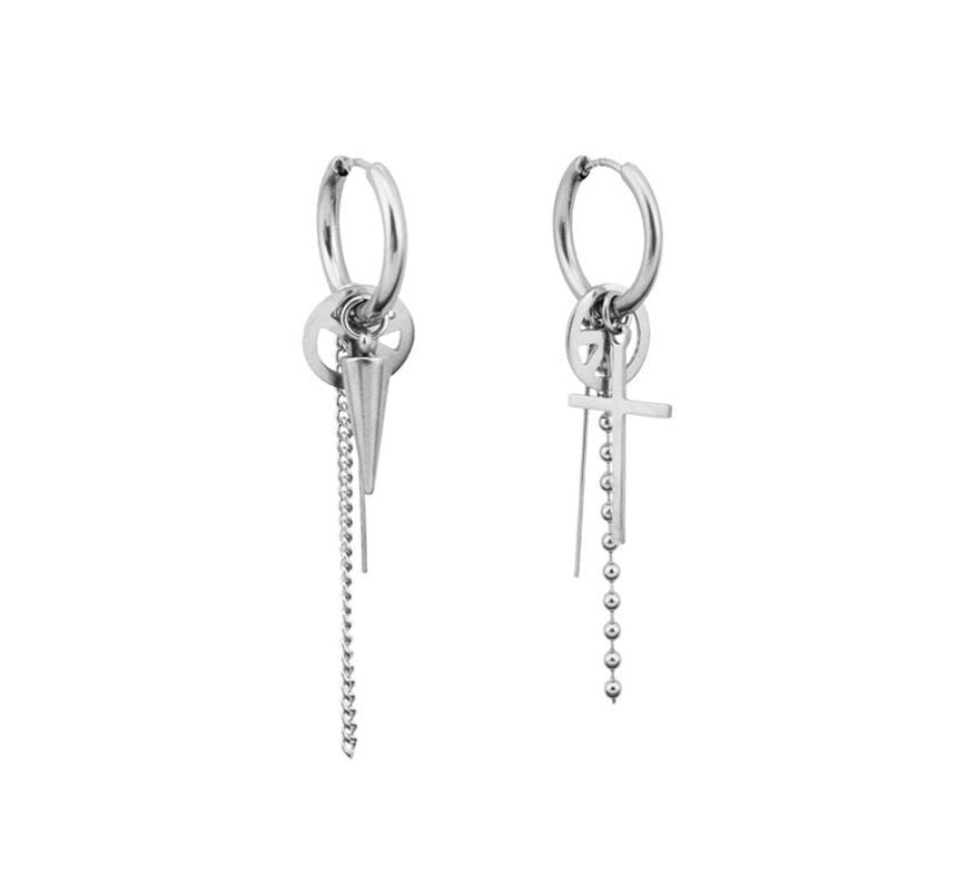 Asymmetrical Chain Earring / Clip-On Earring