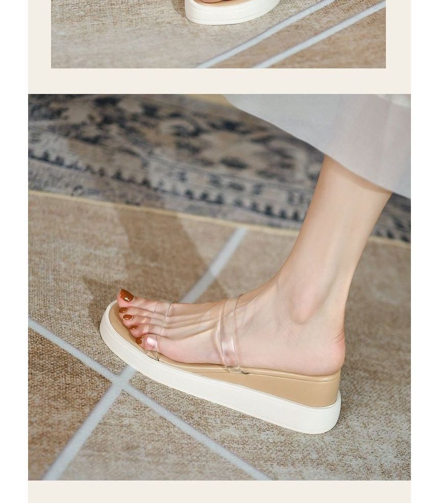 Platform Wedge Heel Slide Sandals