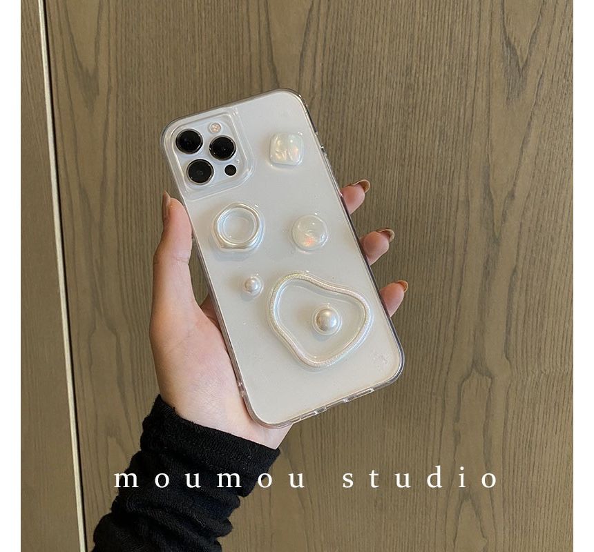 Phone Case Faux Pearl Transparent