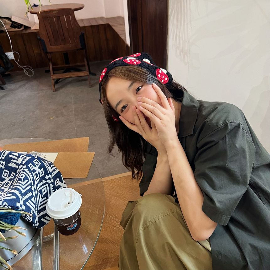 Bandana Mushroom Knit Head