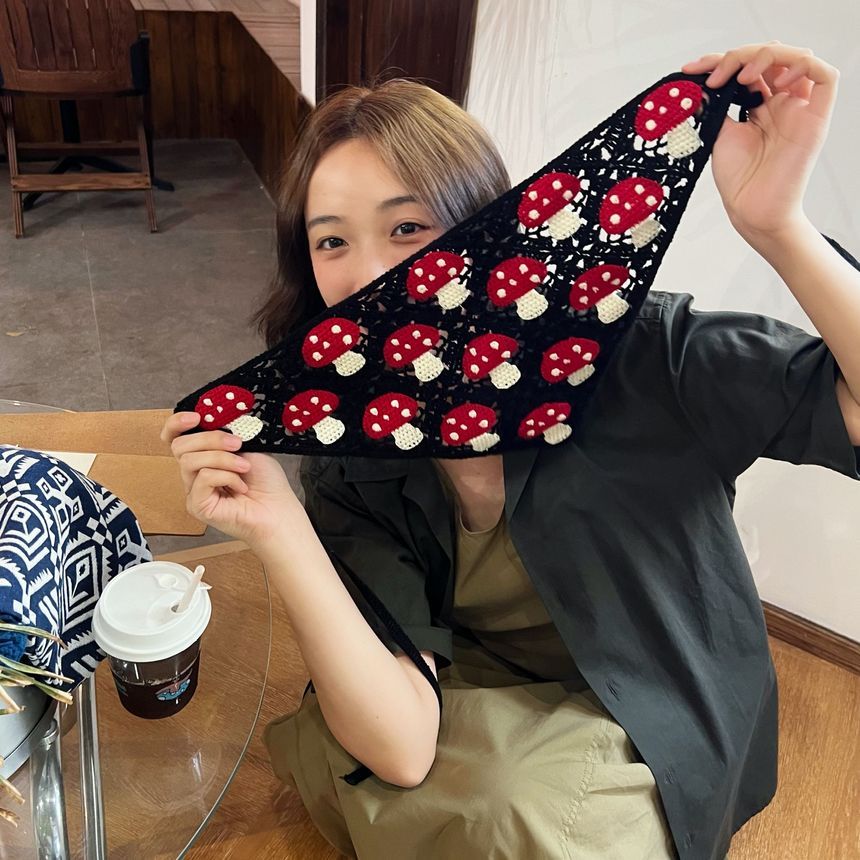 Bandana Mushroom Knit Head