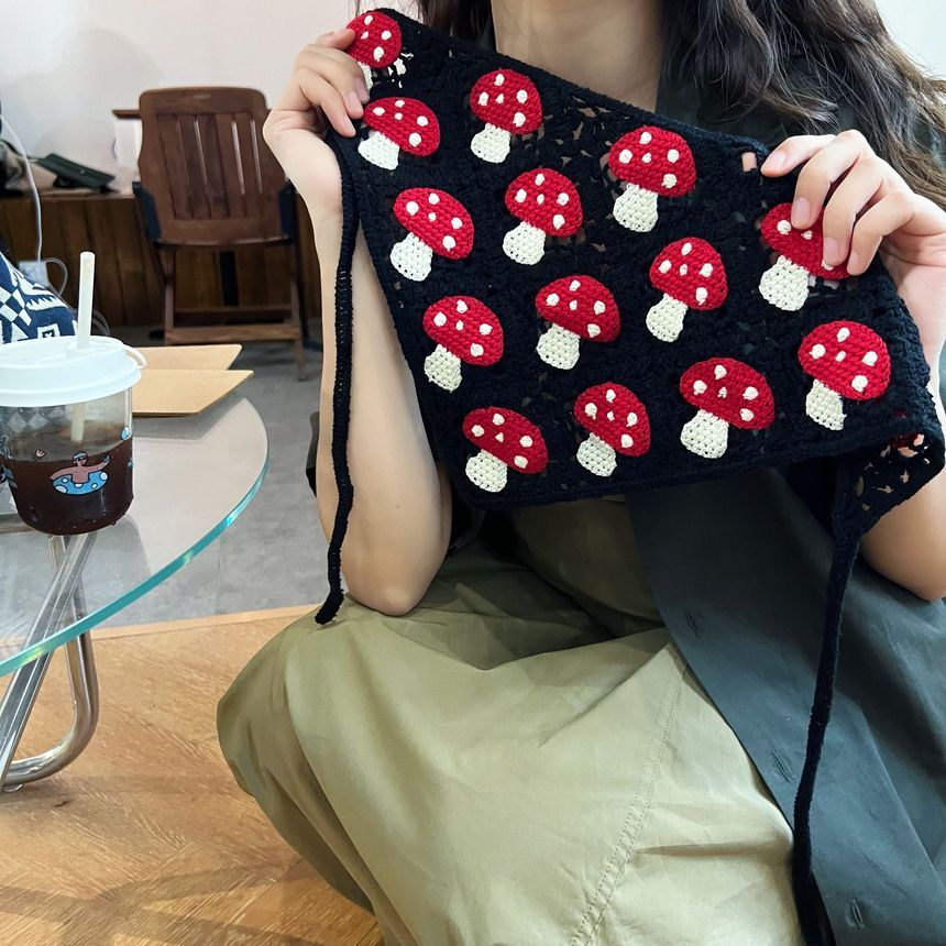 Bandana Mushroom Knit Head