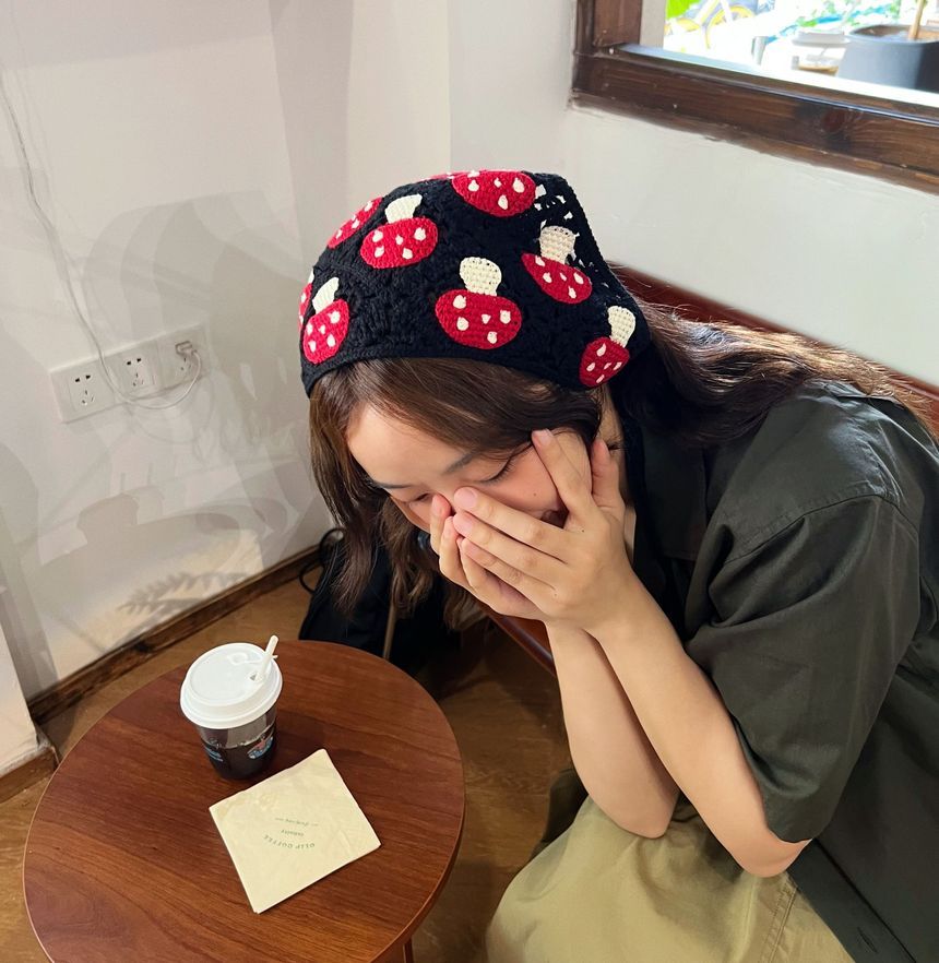 Bandana Mushroom Knit Head