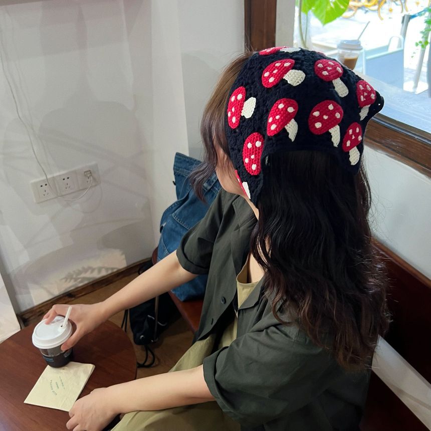 Bandana Mushroom Knit Head