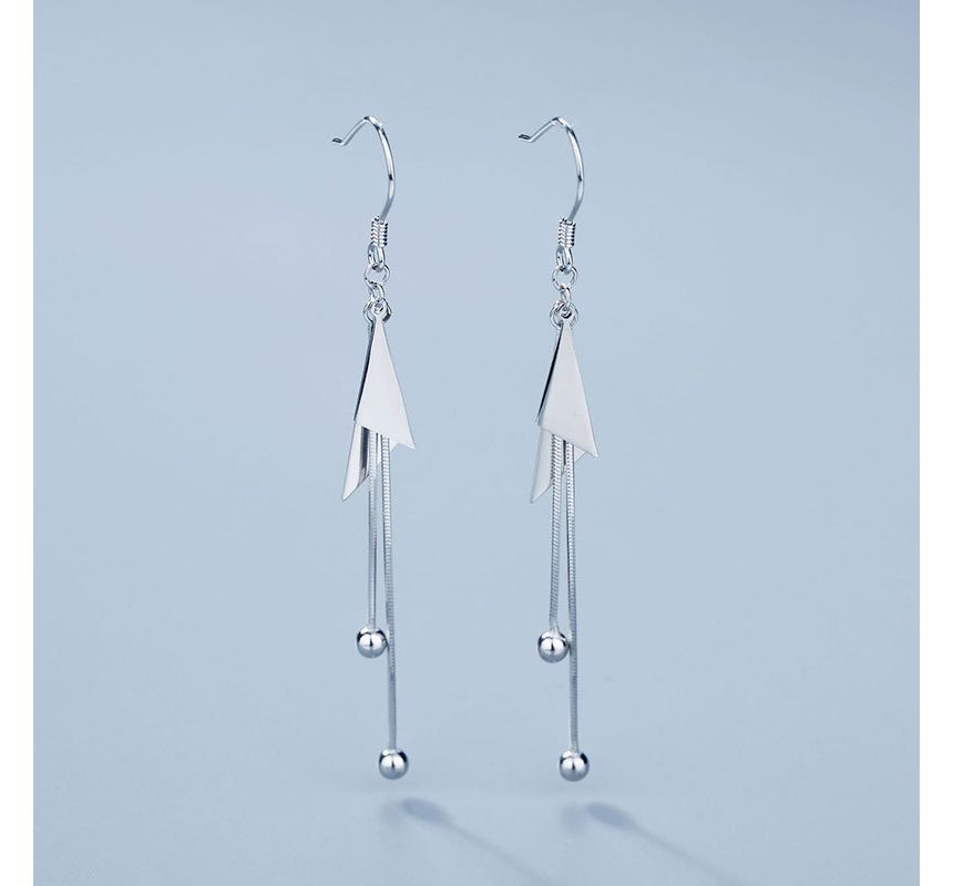 Geometric Sterling Silver Drop Earring