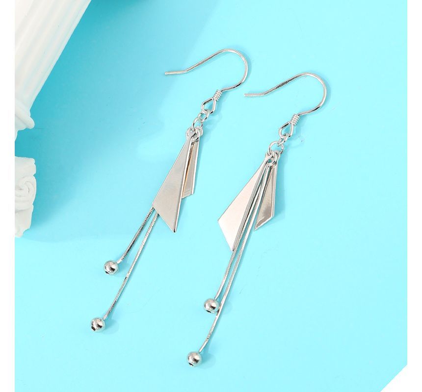 Geometric Sterling Silver Drop Earring